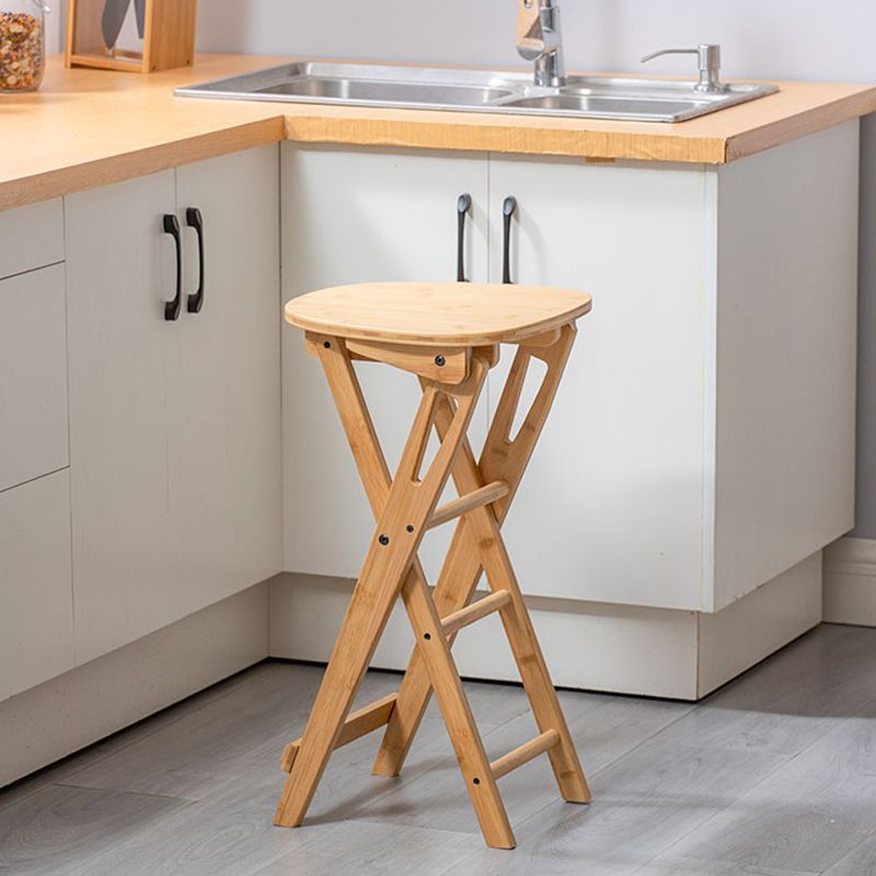Nordic Style Armless Wood Barstools Folding Counter Stools for Living Room