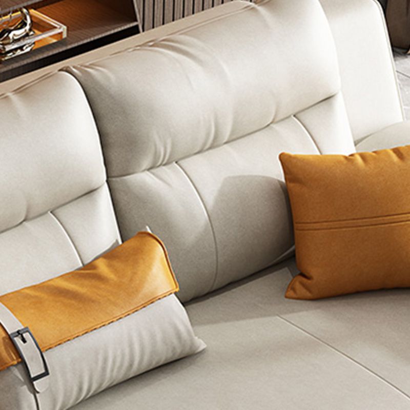 32"W Scandinavian Futon Sofa Bed Leather White Futon Sleeper Sofa