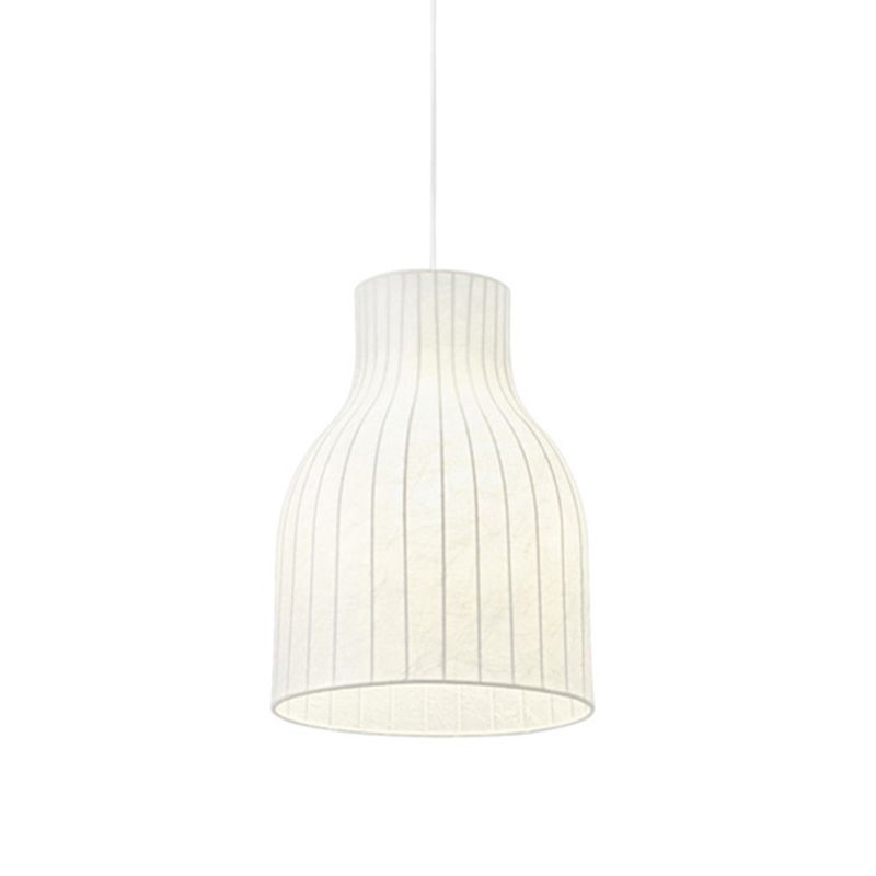 Eenvoud zijden stof lantaarn tint hanglamp moderne stijl 1-licht suspensie verlichting armatuur voor slaapkamer
