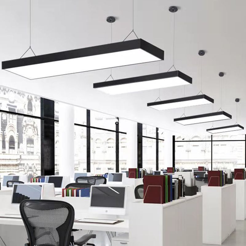 Bureau de style contemporain Rectangle en forme de pendentif LED Lumières décoratives