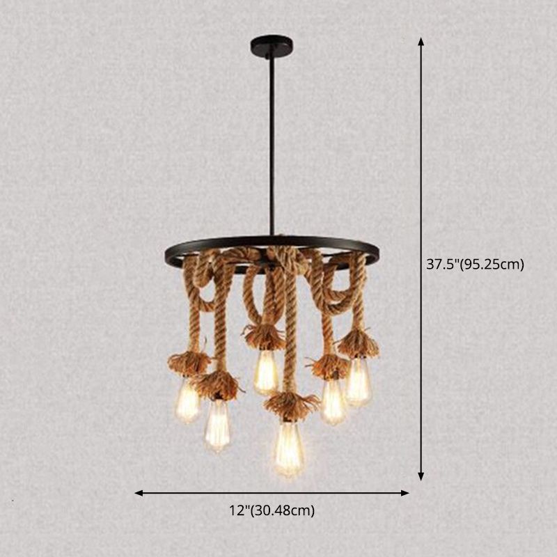 Luz de suspensión de cuerda industrial de la rueda de la rueda del vagón de metal negro para restaurante