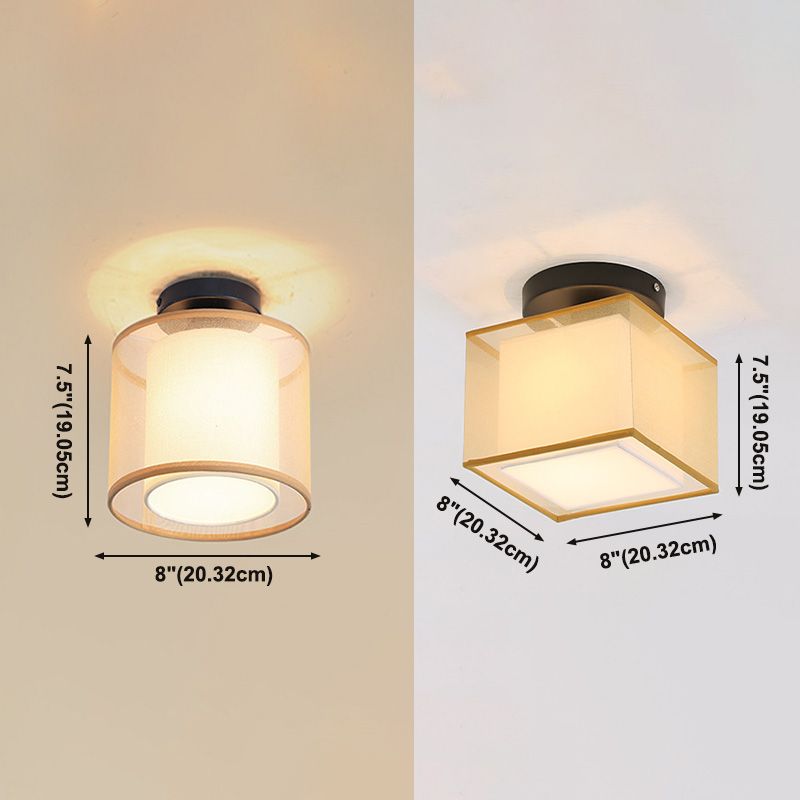 Inbouw plafondlamp in Aziatische stijl, stof, voor woonkamer, eetkamer