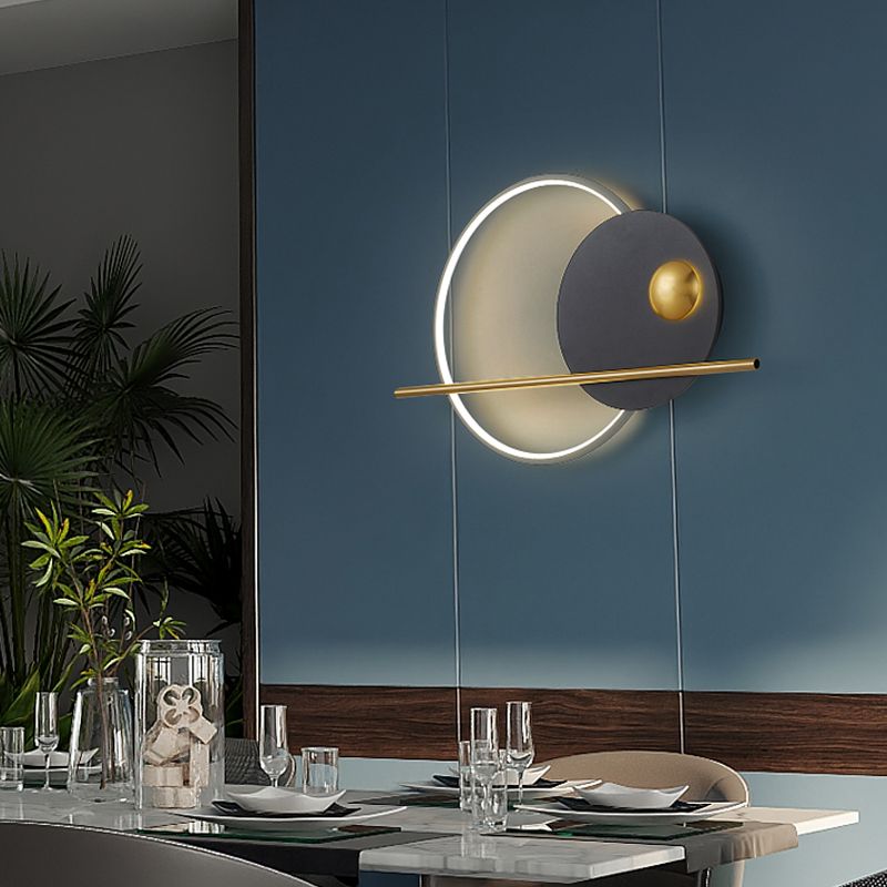 Estilo moderno de forma redonda de pared de pared de metal de montura de pared de 1 luces