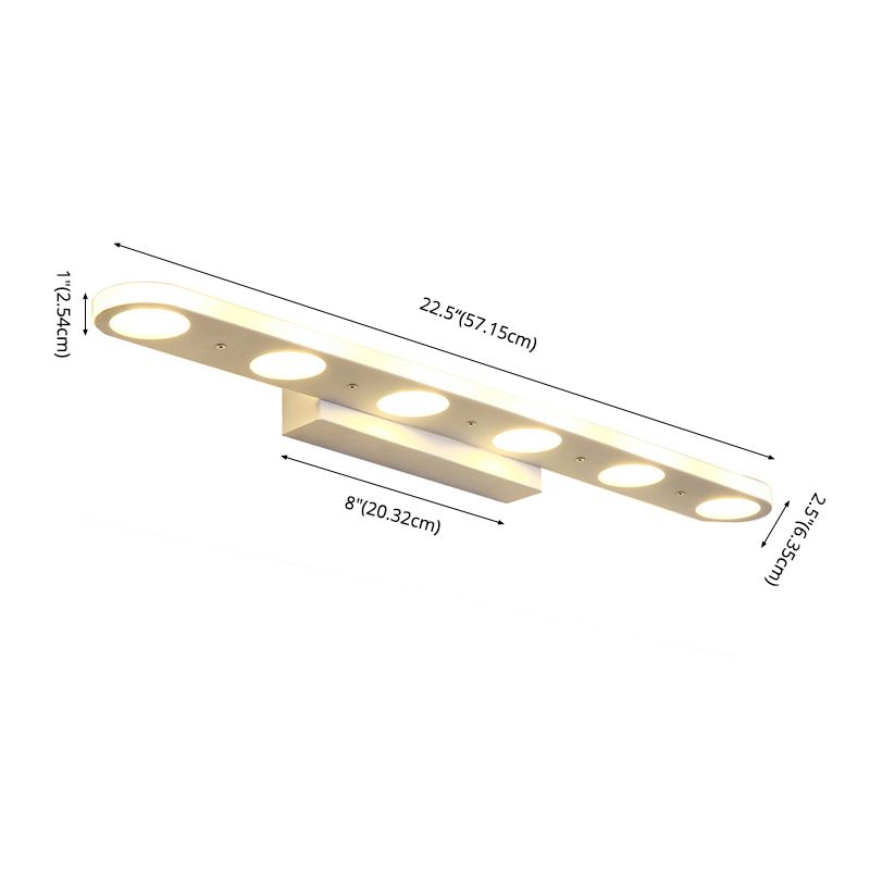 Contemporary Circles Wall Lighting Fixture Acrylic LED Bathroom Wall Mounted Lamp in White
