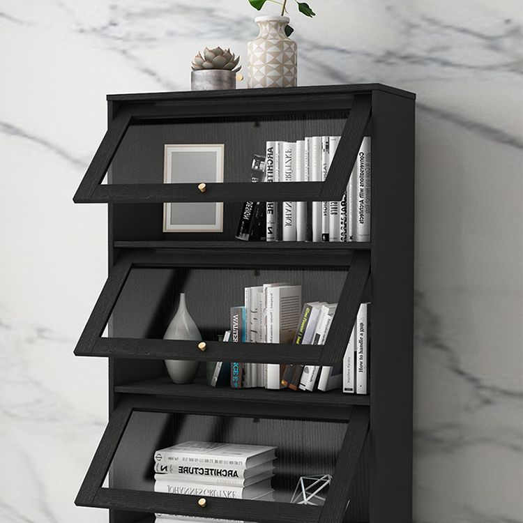 Glam Bookshelf Standard Wooden Shelf Bookcase with Cabinets for Office