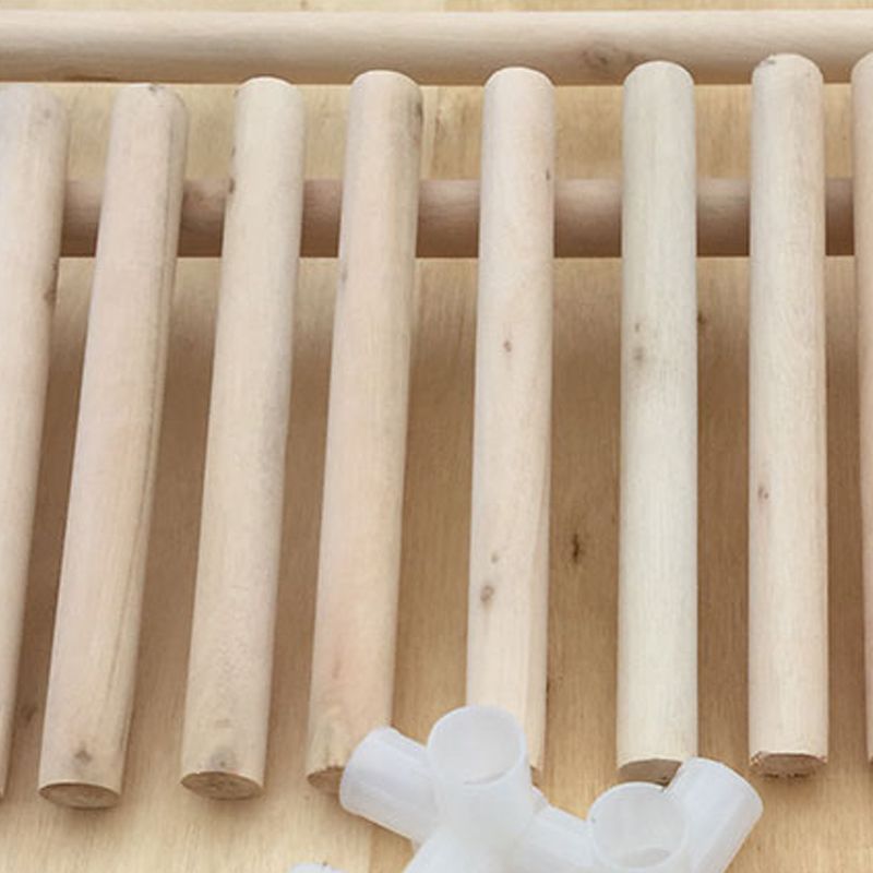 Contemporary Style Bookshelf Open Back Solid Wood in Natural Book Shelf