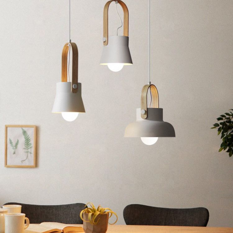 Wooden Handle Pendant Ceiling Light Simplicity Pendant Lighting Fixture for Dinning Room