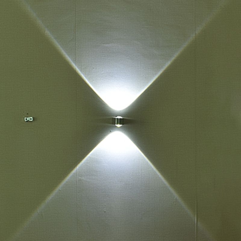 Metall Geometrische Wandleuchten Moderne Stil 2 Leuchten Wandmontierte Lampen in Silber