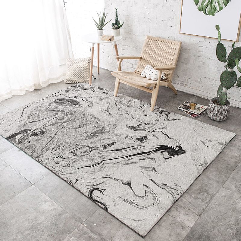 Contemporary Watercolor Pattern Rug Multicolor Polyester Rug Anti-Slip Backing Pet Friendly Washable Area Rug for Study