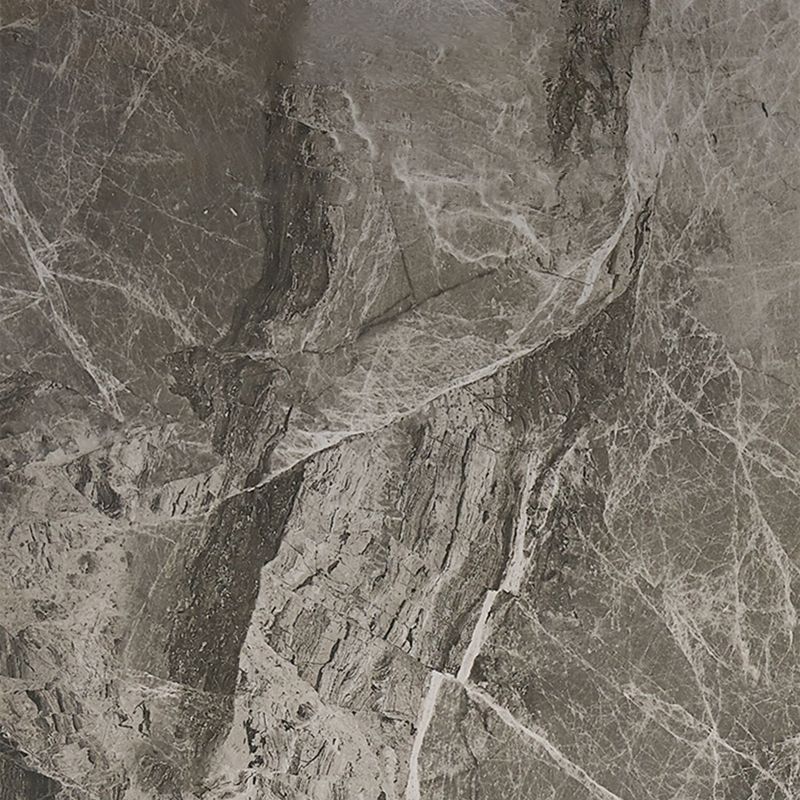 Modern Sintered Stone Gray Dining Set with Rectangle Table and Black Legs Dining Set