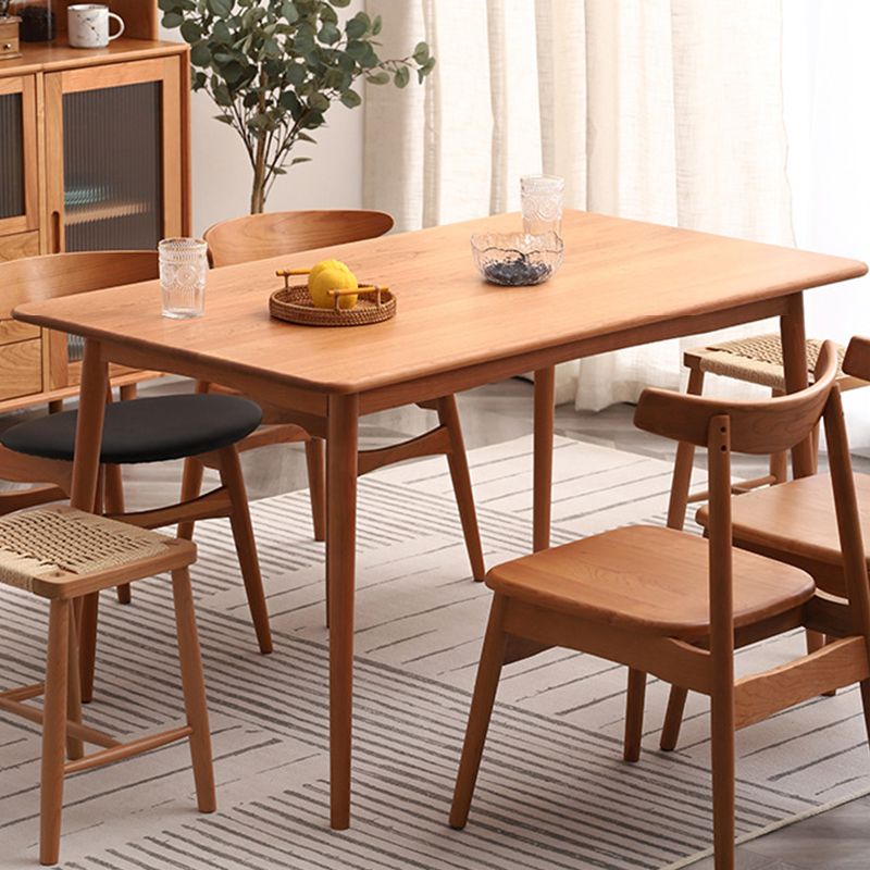 Table à manger en bois cerise moderne 4 jambes table en bois massif pour la maison