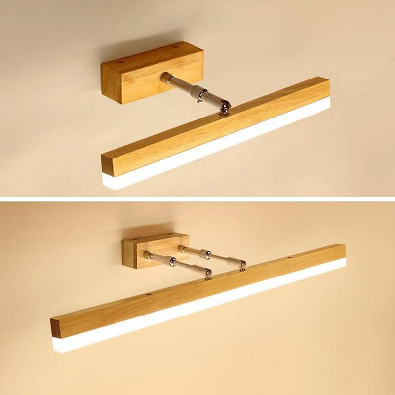 Vanité en bois nordique Light Single Light Mirror LED LED pour la salle de bain