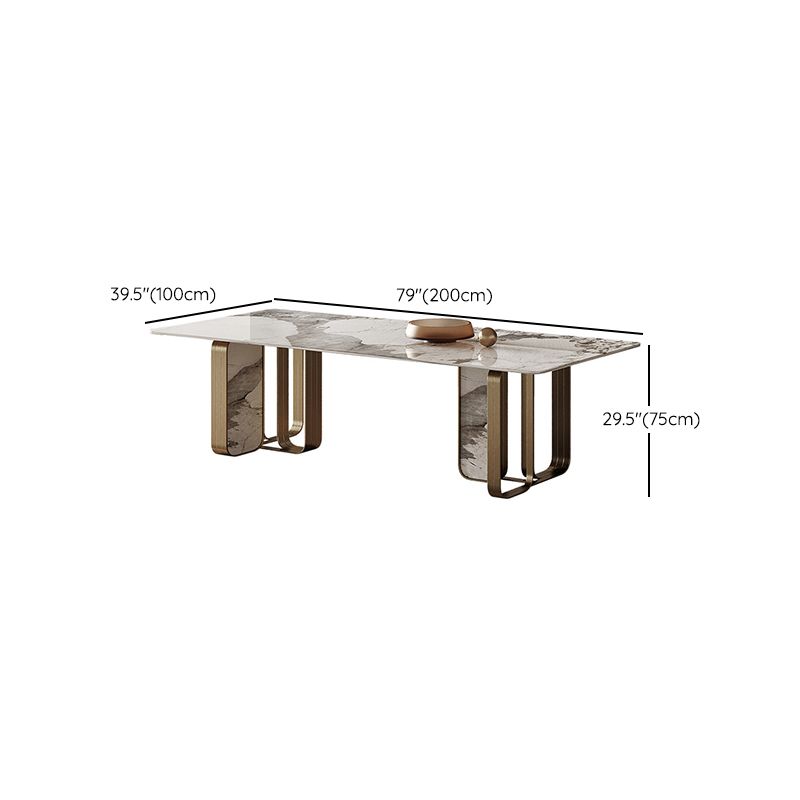 Glam Style Dining Rectangle Table Dining Sintered Stone Table for Home