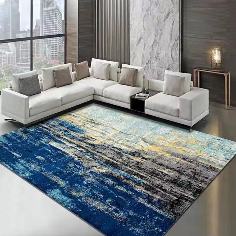 Gray Modern Carpet Polyester Graphic Indoor Carpet Non-Slip Backing Carpet for Home Decor