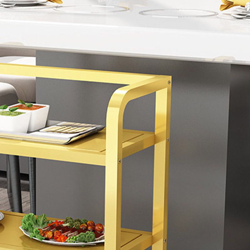 Modern Open Storage Prep Table Rectangular Dining Room Prep Table