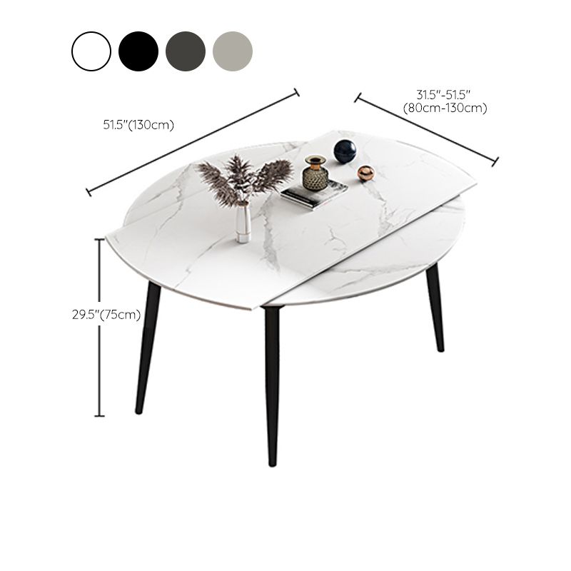 Modern Dining Table Round Extendable 51-inch Diameter Dining Table for Dining Room