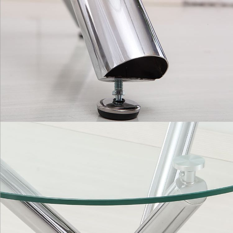Ronde vorm transparant eettafel glazen tafel minimalistisch met 3 poten