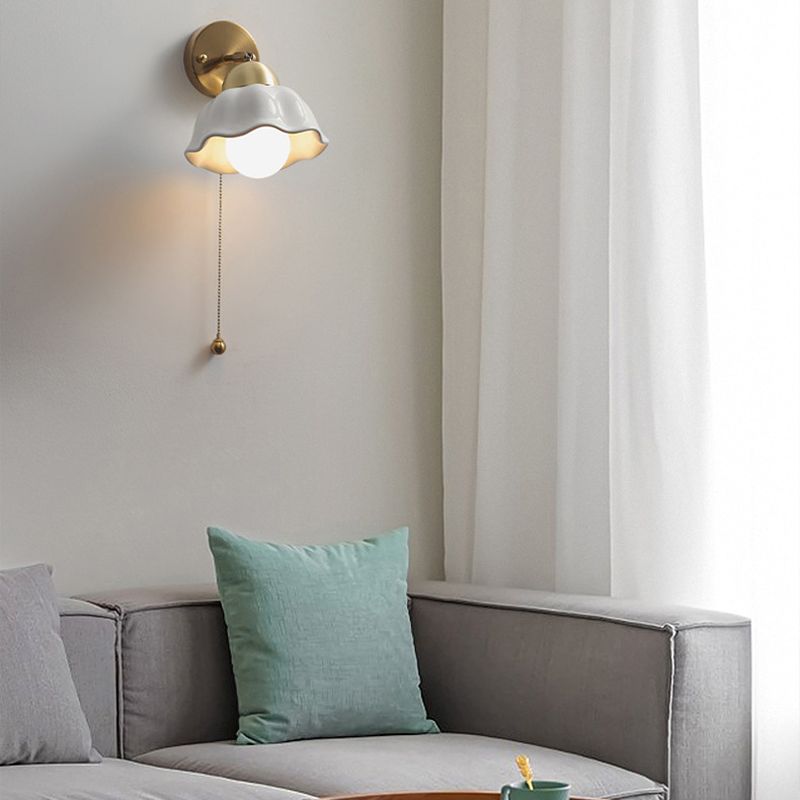 Minimalist Ceramic Wall Light Fixture Modern Wall Light Sconce for Bedroom