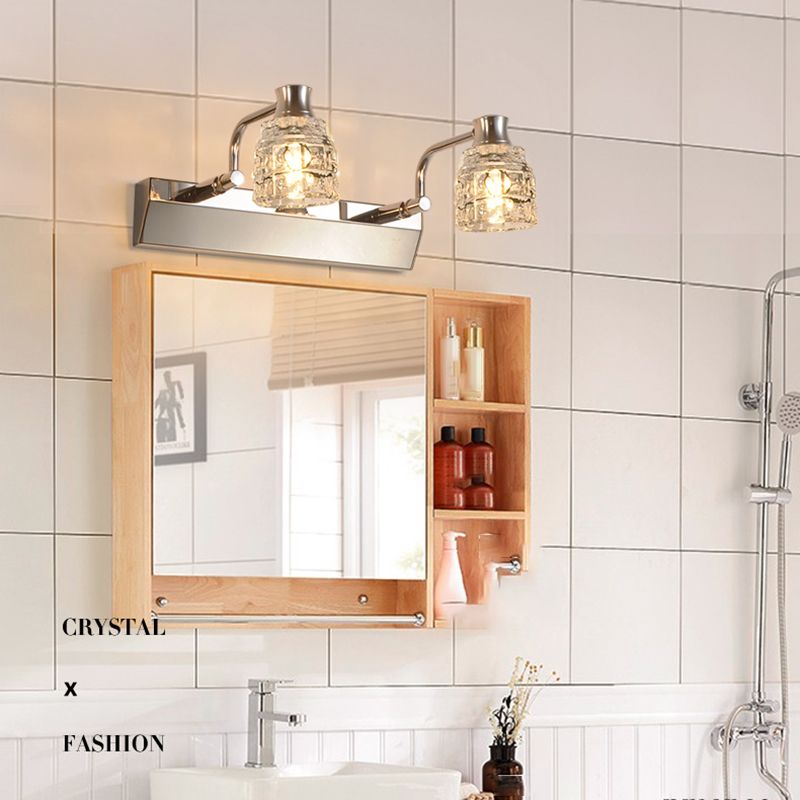 Geometric Vanity Lighting Modern Style Crystal Multi Lights Vanity Lighting