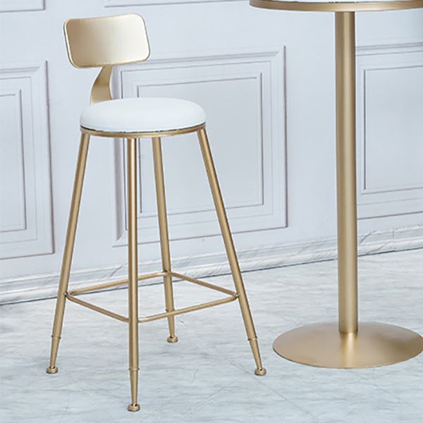 Nordic Bar-stool Round Seat Counter Bar Stool with Metal Legs