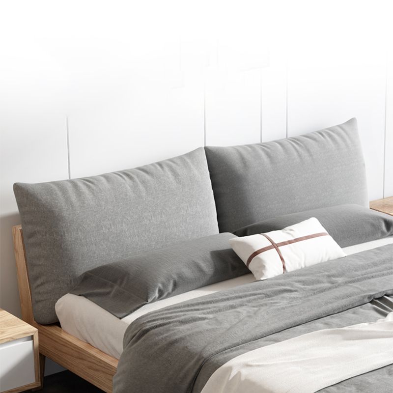 Wood Low Profile Upholstered Bed Nordic 35.43-Inch H Bed Frame with Headboard