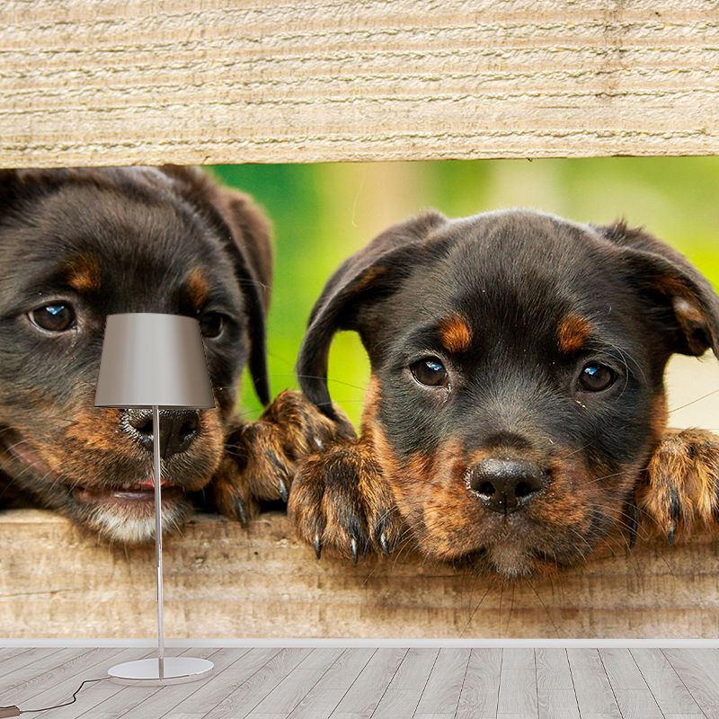 Horizontal Photography Rottweiler Mural Stain Resistant Wall Art for Living Room