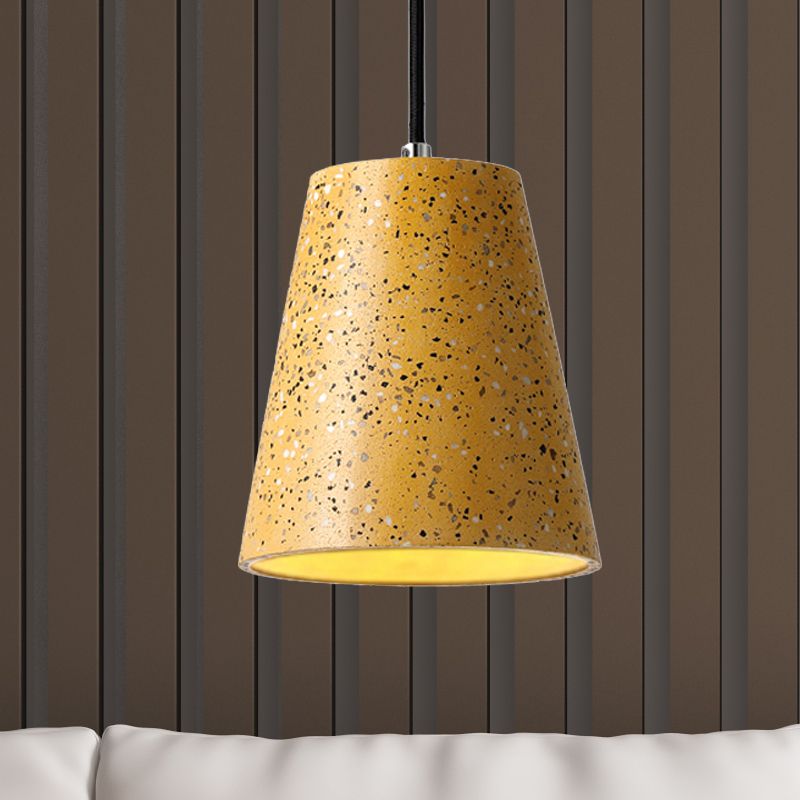 Concrete Cone Pendant Lighting Simplicity 1 Light Black/White/Brown Hanging Light