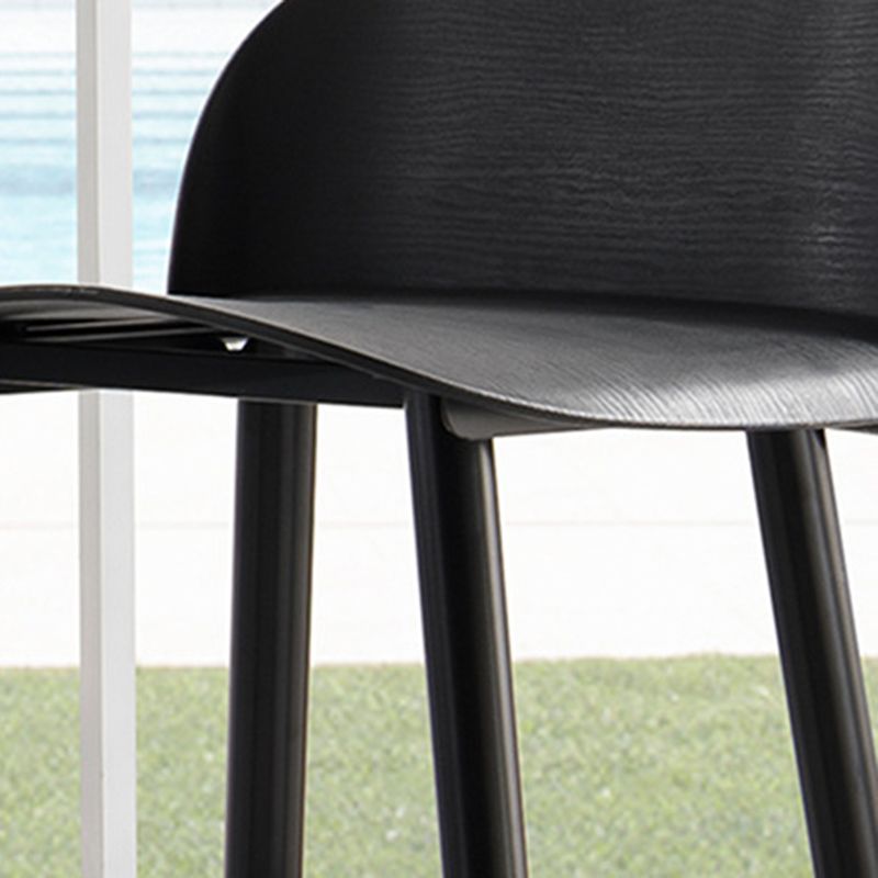 Glam Living Room Bar Height Stool Plastic Bar Stool with Iron Legs