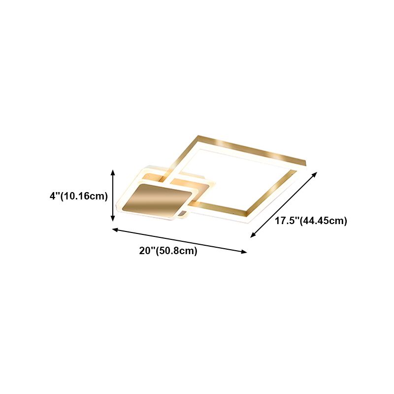 Gold Simplicity Lighting Fixture LED Flush Mounted Ceiling Lights with Acrylic Shade