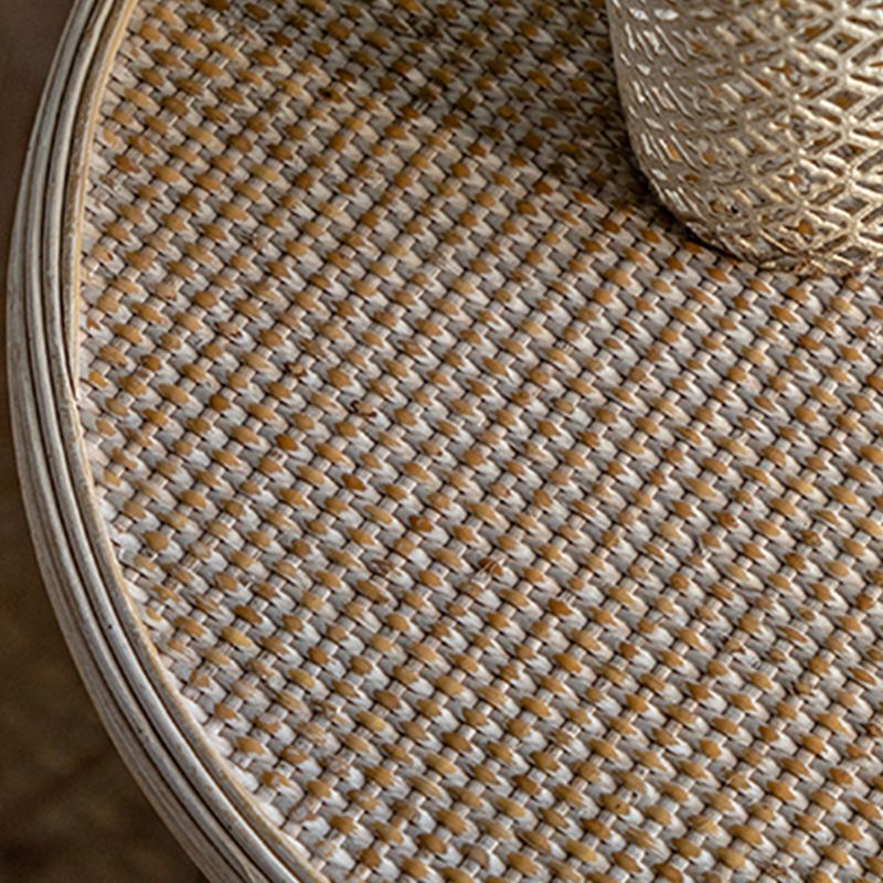 Rustic Corner Table Round Pedestal Distressed Accent Side Table