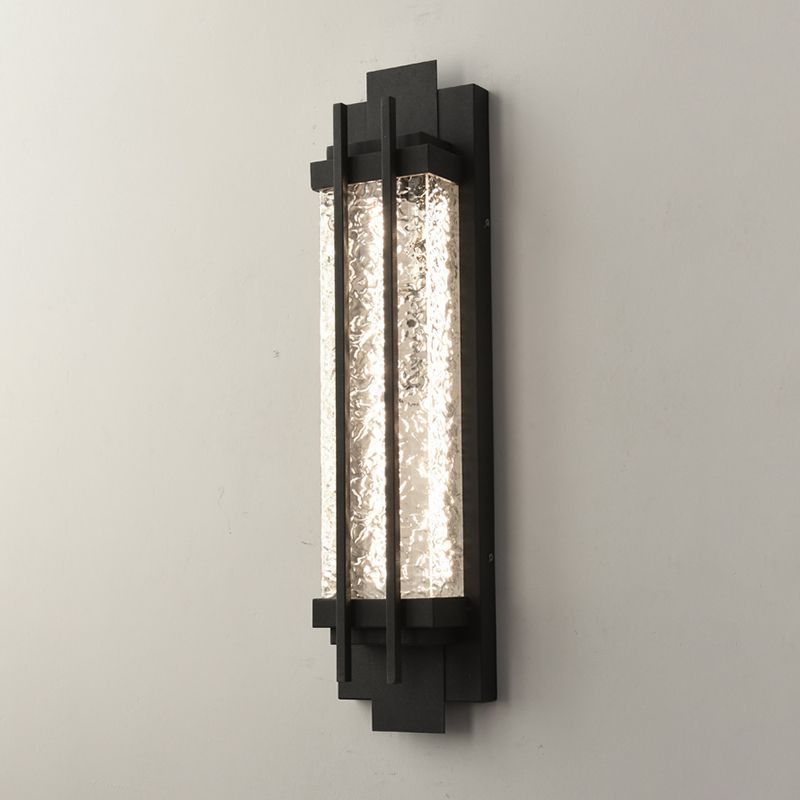 Contemporary Wall Sconce Black Outdoor Wall Light Fixture for Courtyard