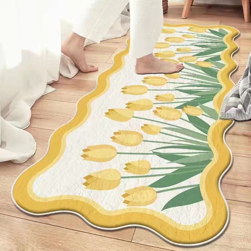 Casual Modern Rug Polyester Tulip Indoor Rug Washable Rug for Living Room