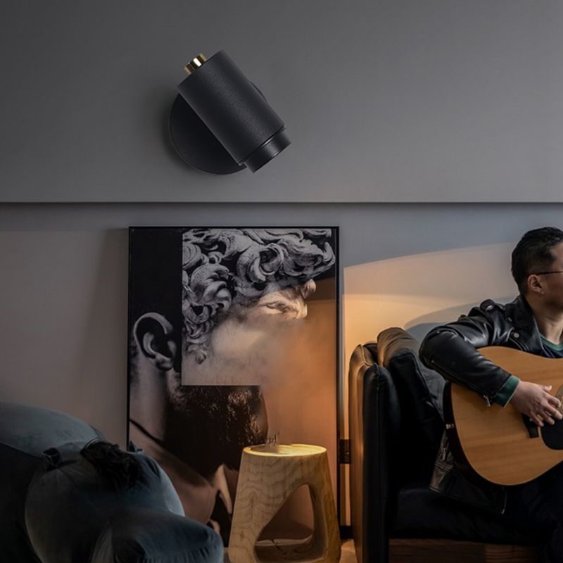 Lampada da parete a parete in alluminio moderno nero per la parete regolabile per camera da letto