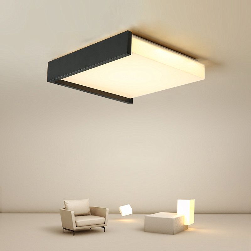 Minimalisme nordique Style LED Ceiling Light Acrylic Shade Geometric Design Flush-mount Lamp for Bedroom