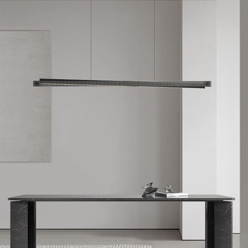 Black Ceiling Pendant Light Modern LED Island Fixture for Kitchen