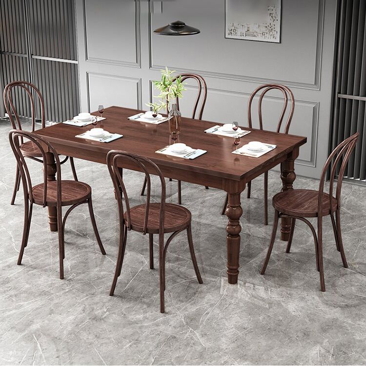 1/4/5/7 Pieces Dining Room Set Traditional Natural 4 Legs Table with Windsor Chairs