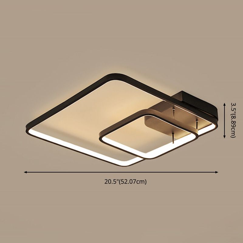 Lámpara de techo de 2 cuadrados LECH SEMI FLUSH MANTEP de LED moderno para dormitorio