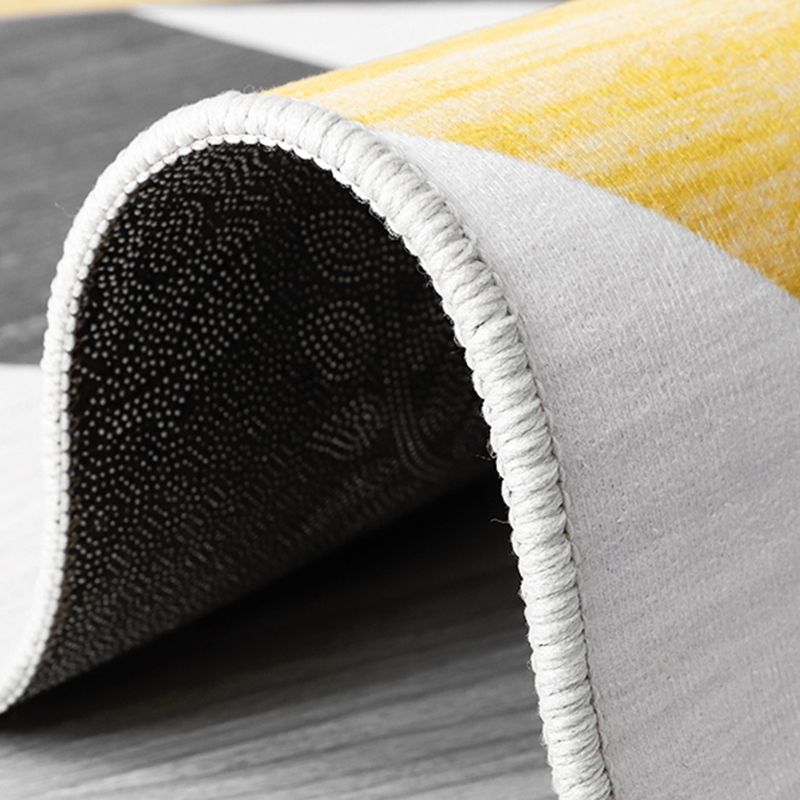 Leisure Polyester Area Rug Fancy Geometric Print Rug Stain Resistant Indoor Rug for Home Decor