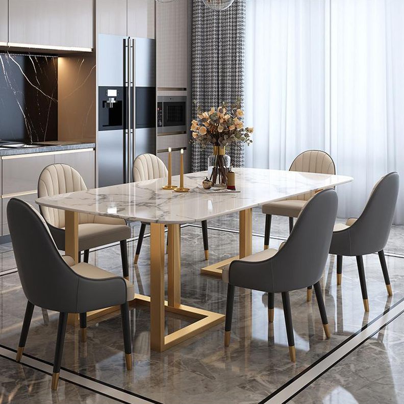 Modern 1/7 Pieces Dining Set Rectangle Stone Dining Table for Dining Room Kitchen