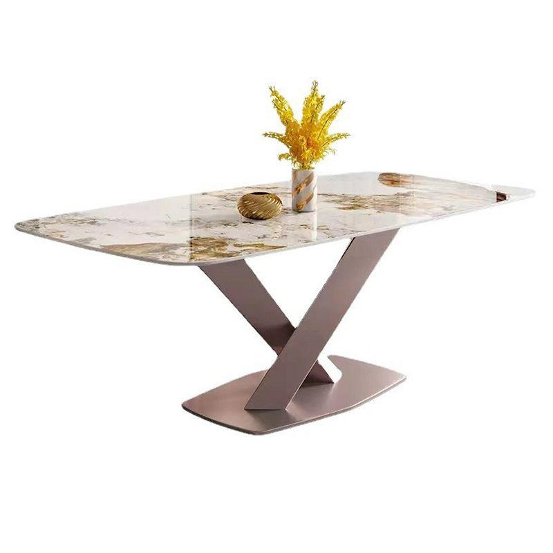 Glam Style Rectangle Table Set 1/4/6/7 Pieces Dining Set for Home Use