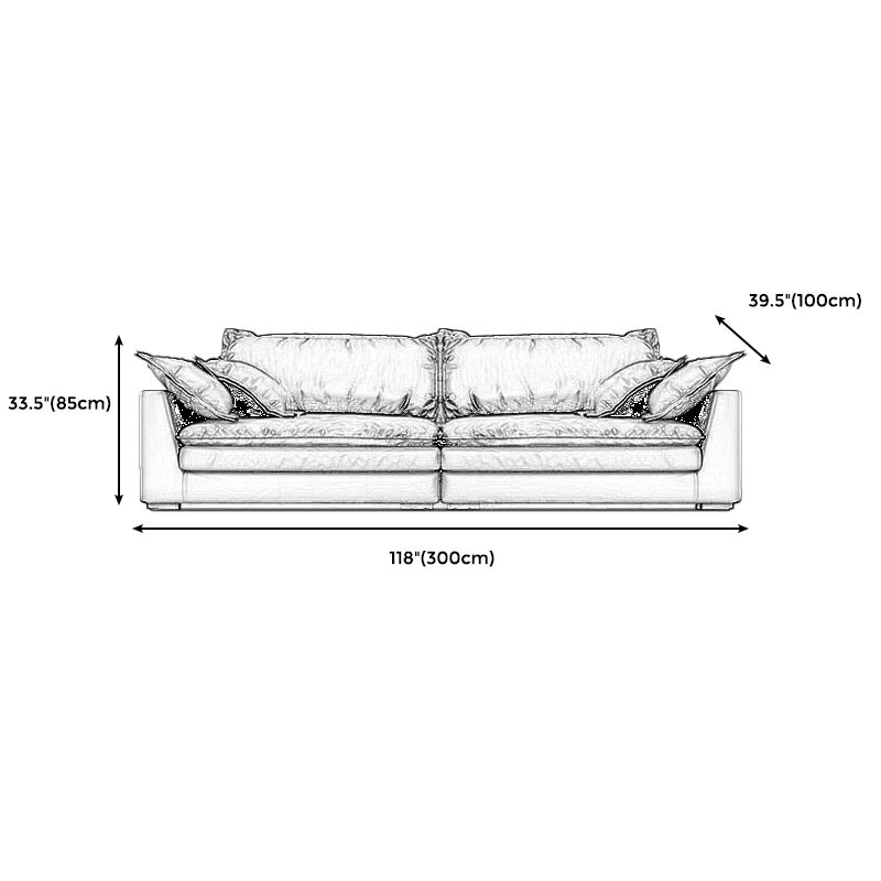 Black Stain Resistant Contemporary Faux Leather Square Arm Sofa with Bolster Pillows