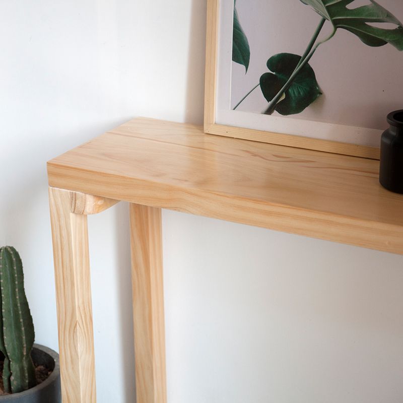 Industrial Rectangle Bistro Bar Desk Pine Solid Wood Bistro Table with Sled Base