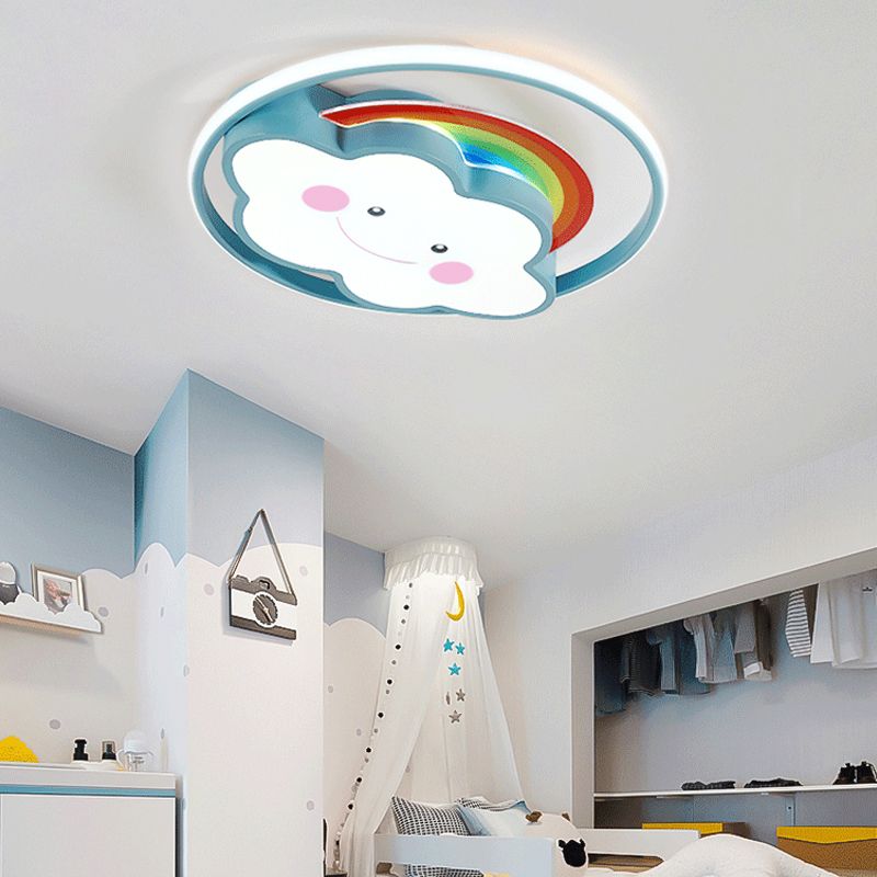 Cloud Shaped LED Ceiling Light Acrylic Shade Modern Style Flush-mount Lamp for Bedroom