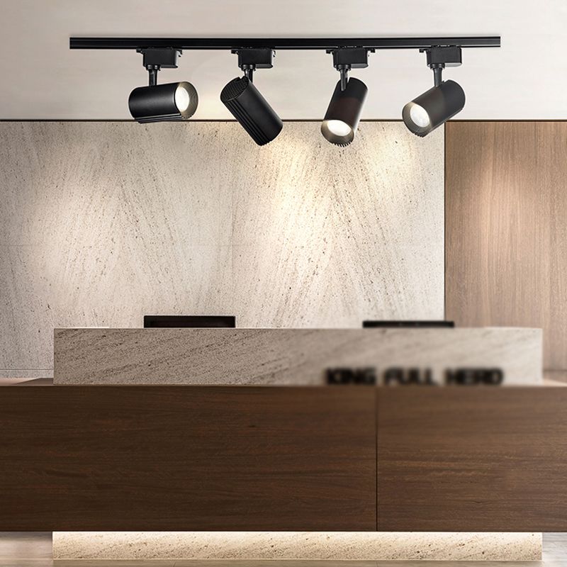 Lámpara de techo de riel LED de forma cilíndrica Montaje de aluminio moderno para sala de estar