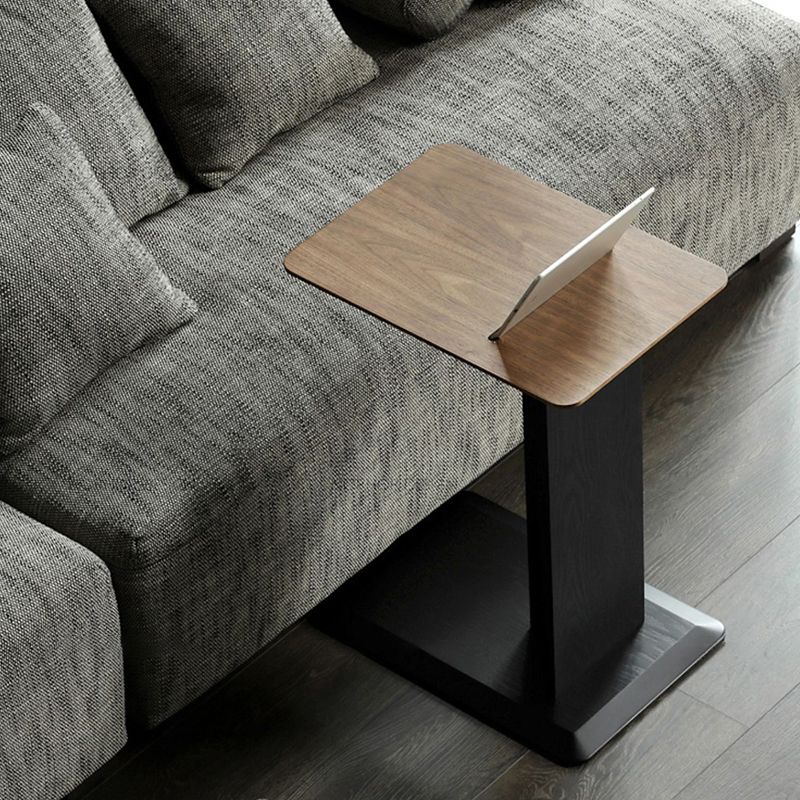 Modern Accent Side Table Wood Square Pedestal Side Table for Living Room