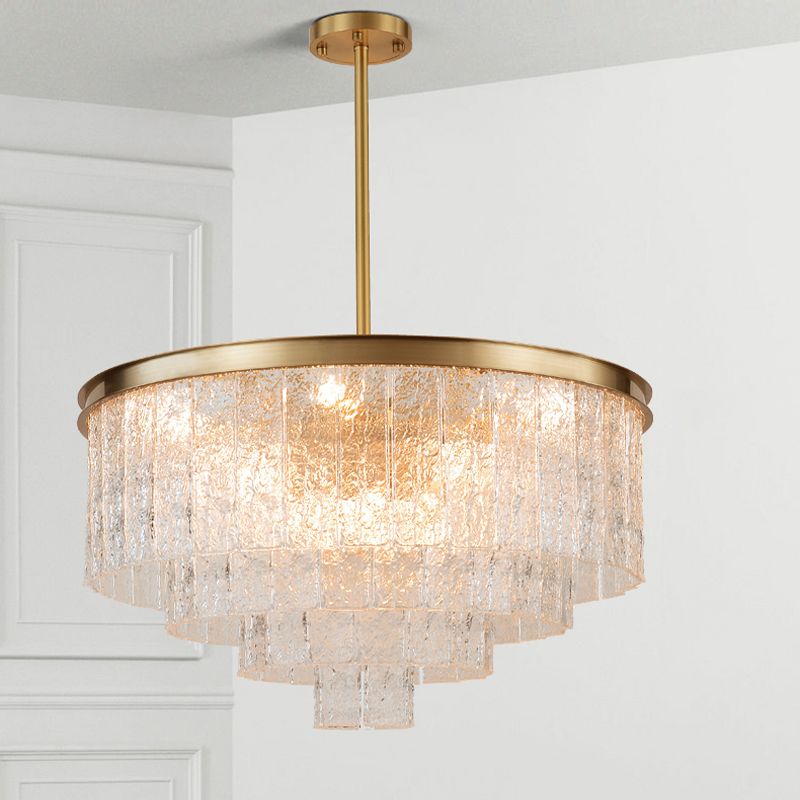 Luz de lámpara de múltiples niveles contemporáneas lámparas de araña colgantes de vidrio para cafetería