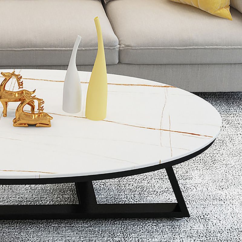 Cross Legs Coffee Table Modern Slate Oval Coffee Table Minimalist