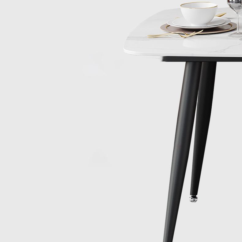 Modern Rectangular Dining Table Stone Top Tabletop for Dining Room