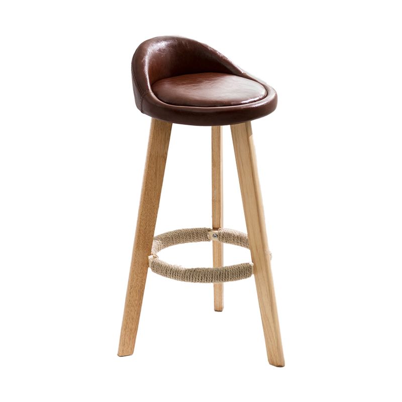 Taburete moderno sin brazos para mostrador, taburete de bar de cocina de madera con Pedal
