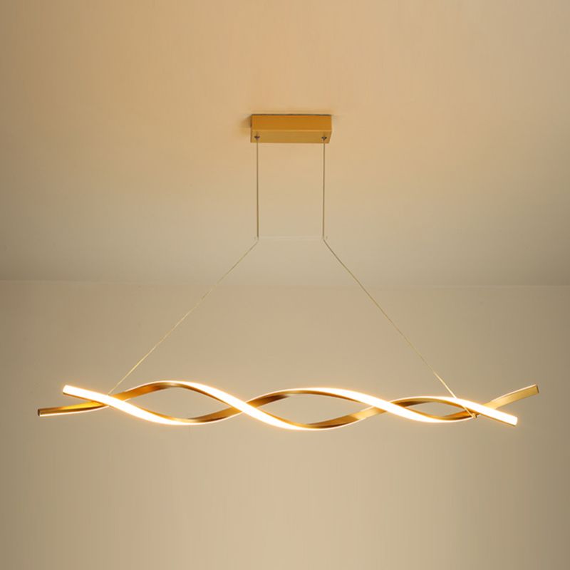 Modern Linear Chandelier Lights LED Island Pendant Lighting for Living Room Dining Room